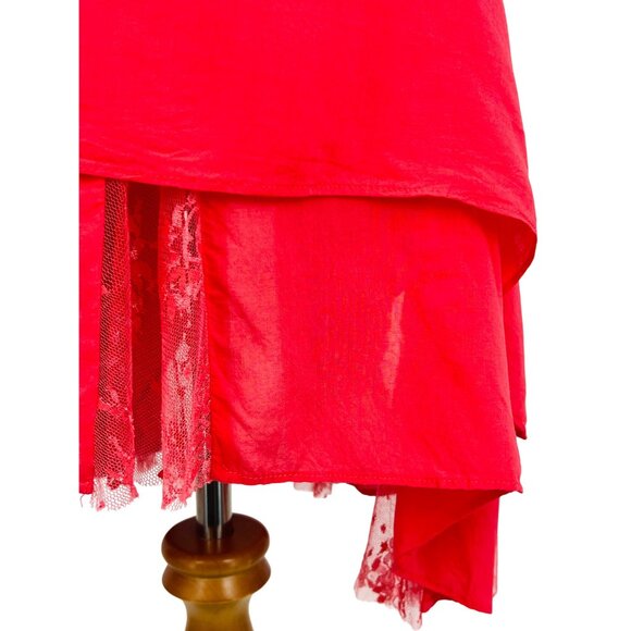 VERY RARE Free People Rose Layered Lace Trim Mini Slip Dress | Boho Balletcore S - Picture 10 of 16